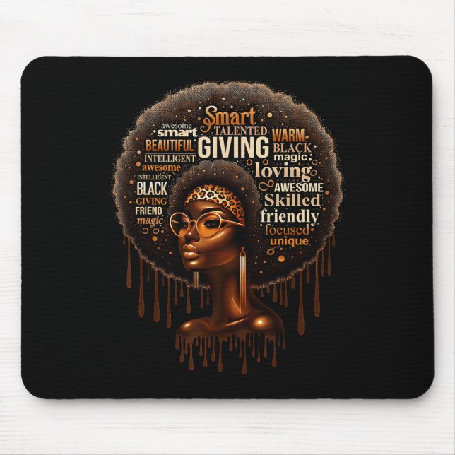 Schwarzes Mädchen Ich bin Schwarze Geschichte Mona Mousepad (Vorne)