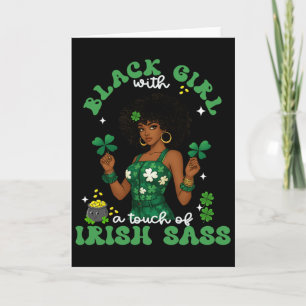 Schwarzes Mädchen mit irischen S St. Patrick's Day Karte