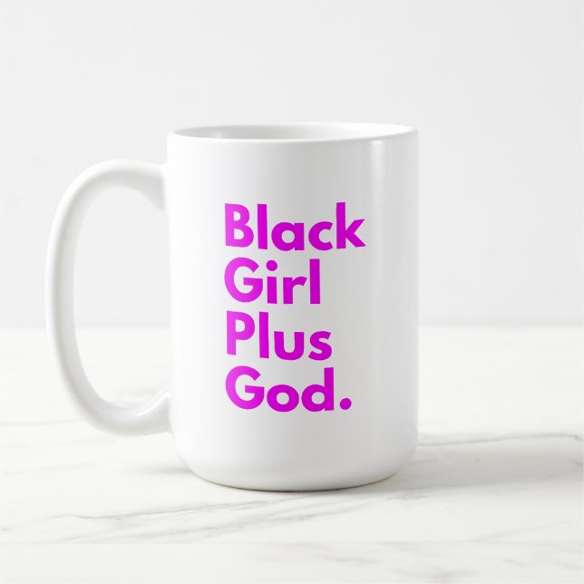 SCHWARZES MÄDCHEN PLUS GOTT KAFFEETASSE (Links)