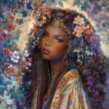 Schwarzes Mädchen Schwarze Königin Fantasy Kunst G
