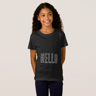 Schwarzes Mädchen-T-Shirt mit HALLO/ AUF WIEDERSEH T-Shirt