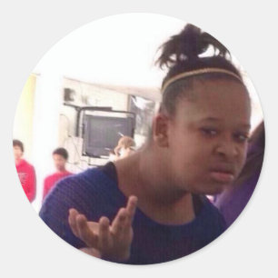 Schwarzes Mädchen, was Mem Runder Aufkleber