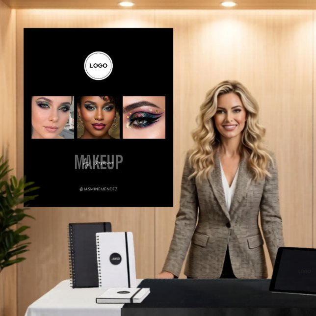 Schwarzes Make-up-Studio-Foto-Collage-Messestand Wandteppich (Von Creator hochgeladen)
