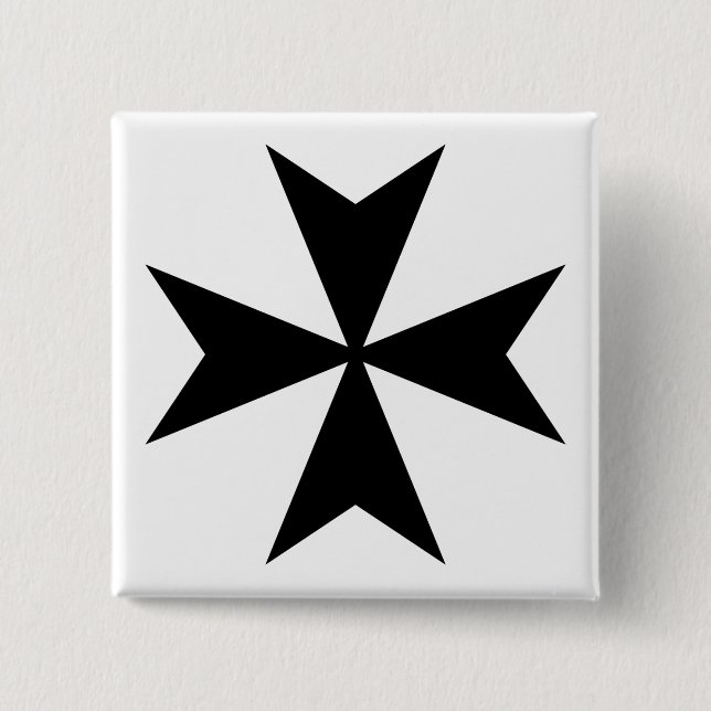 Schwarzes Malteserkreuz Button (Vorderseite)