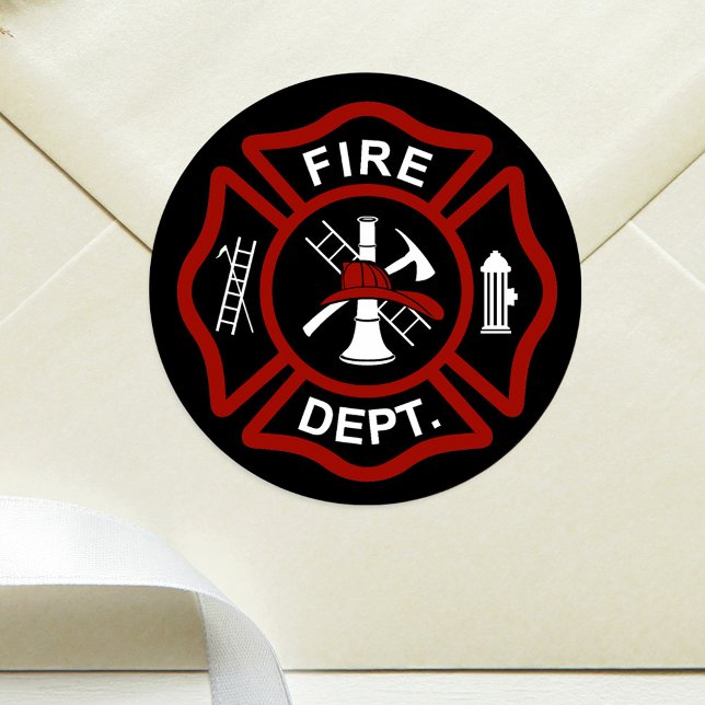 Schwarzes Malteserkreuz mit schwarzem Hintergrund Runder Aufkleber (Von Creator hochgeladen)