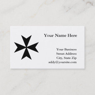 Schwarzes Malteserkreuz Visitenkarte