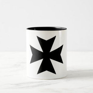 Schwarzes Malteserkreuz Zweifarbige Tasse