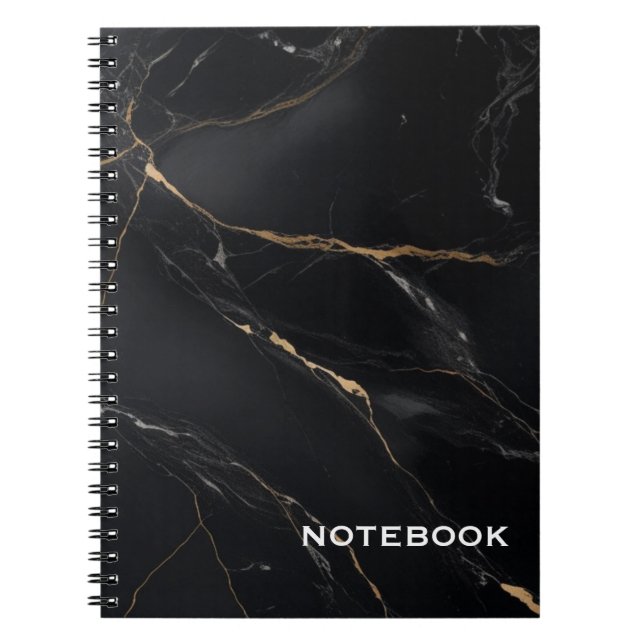 SCHWARZES MARBLE NOTEBOOK NOTIZBLOCK (Vorderseite)