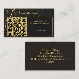 Schwarzes Marmor-Gold-Design Visitenkarte