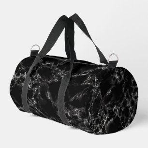 Schwarzes Marmordesign Duffle Bag
