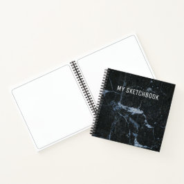 Schwarzes Marmordesign Notizbuch
