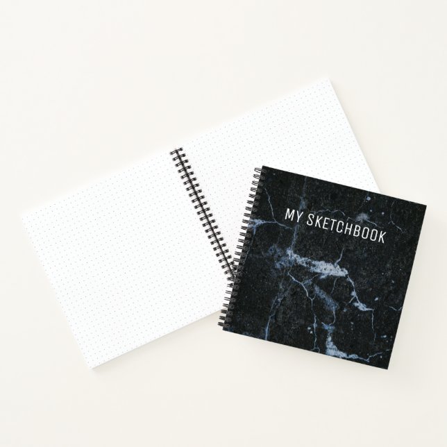Schwarzes Marmordesign Notizbuch (Innenseite)