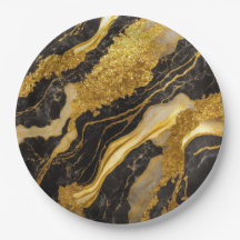 Schwarzes Marmormuster mit Gold