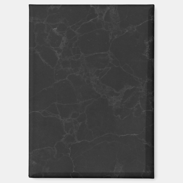 Schwarzes Marmormuster Rechteck Magnet Stylisches  (Vorderseite)