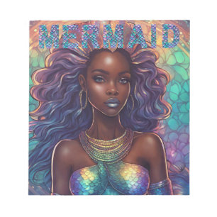 Schwarzes Mermaid Notepad Notizblock
