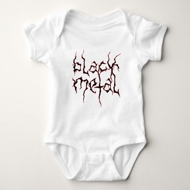 Schwarzes Metall Baby Strampler (Vorderseite)