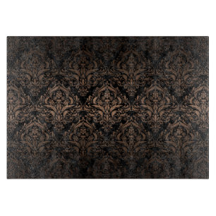 SCHWARZES METALL DES MARMOR-DAMASK1 U. DER BRONZE SCHNEIDEBRETT