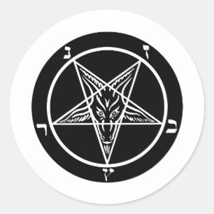 schwarzes Metall, dunkler Baphomet! Runder Aufkleber