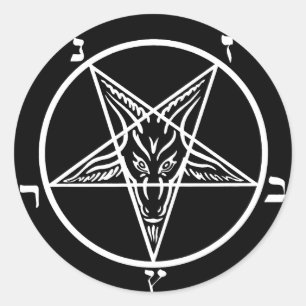 schwarzes Metall, dunkler Baphomet! Runder Aufkleber