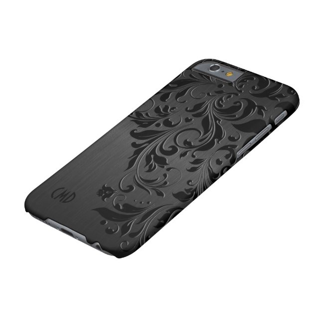 Schwarzes Metall gebürstetes Aluminium und schwarz Case-Mate iPhone Hülle (Oberseite)