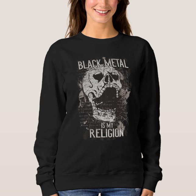 Schwarzes Metall ist meine Religion I Retro Rock S Sweatshirt (Vorderseite)