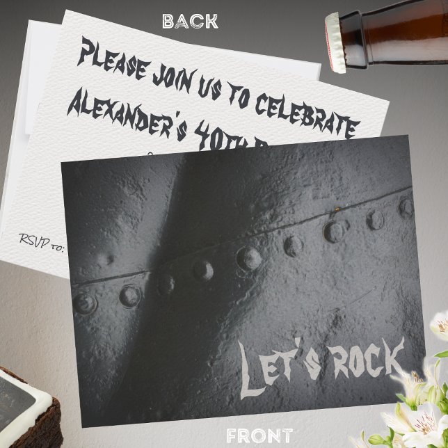 Schwarzes Metall-Minimalisten-Party Einladung (Von Creator hochgeladen)