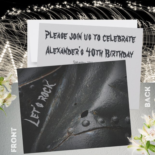 Schwarzes Metall-Minimalisten-Party Einladung (Von Creator hochgeladen)