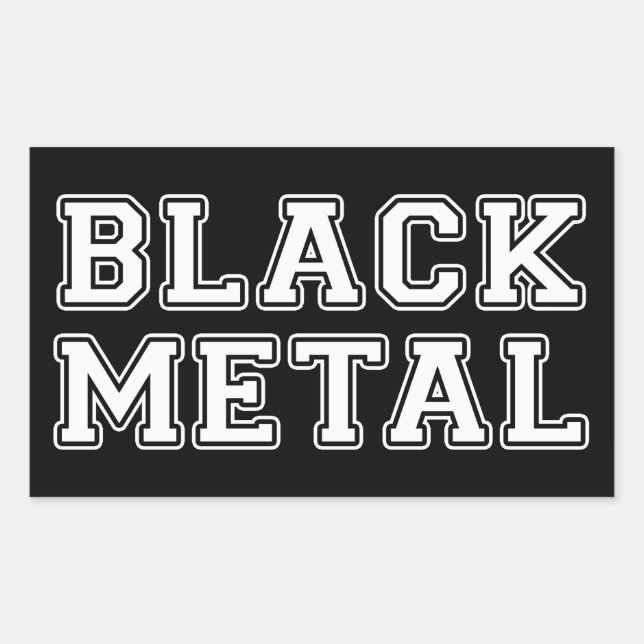 Schwarzes Metall Rechteckiger Aufkleber (Vorderseite)