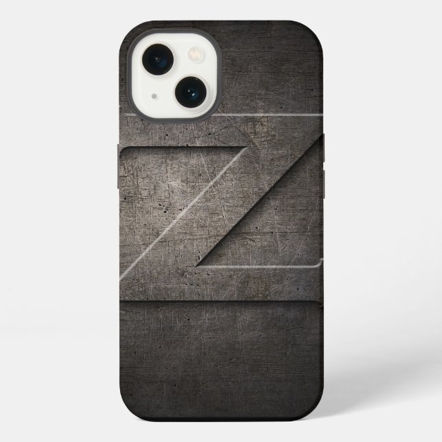 Schwarzes Metall Z Monogramm Iphone Case Hülle (Rückseite)