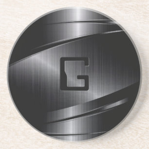 Schwarzes Metalldesign Gestaltloser Stahllook Getränkeuntersetzer