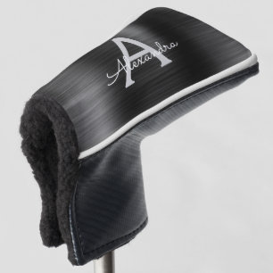Schwarzes metallisches Folien-Monogramm addieren Golf Headcover
