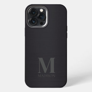 Schwarzes Metallisches Monogramm iPhone 13 Pro Max Hülle