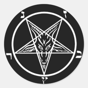 Schwarzes Metallsatanische Baphomet Aufkleber