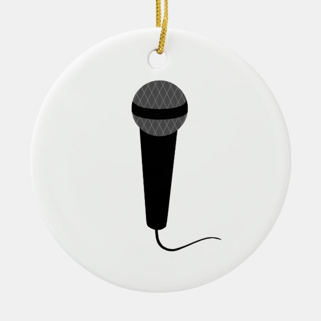 Schwarzes Mikrofon Keramik Ornament (Vorne)