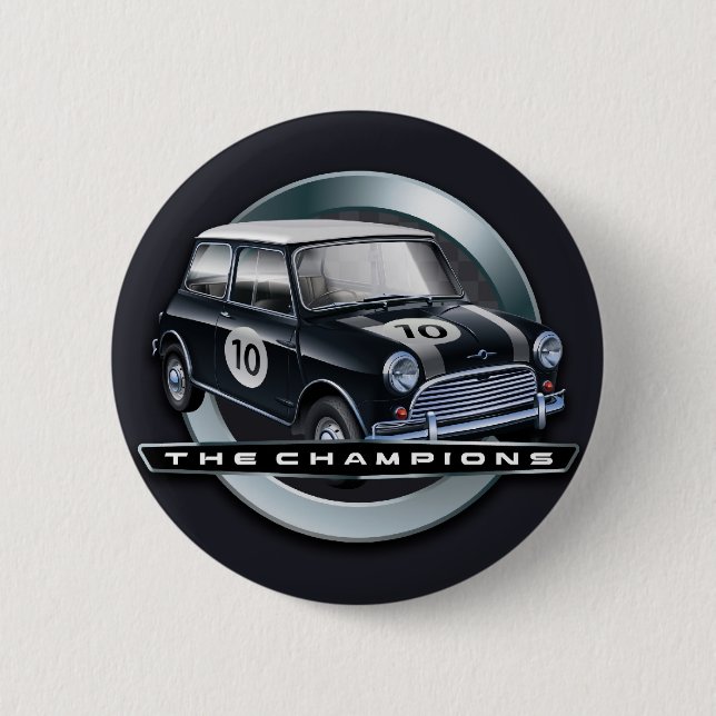 Schwarzes Mini Coopers S Button (Vorderseite)