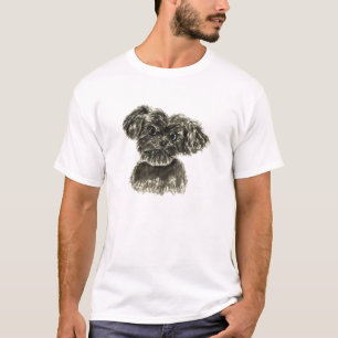 Schwarzes Miniaturschnauzer Welpendesign T-Shirt