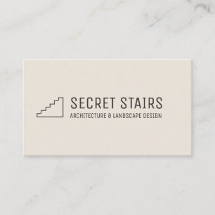 Schwarzes Minimal Logo Architektur Treppen Stufen Visitenkarte