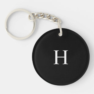 Schwarzes Minimal Modernes Elegantes Monogramm Schlüsselanhänger