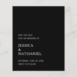 Schwarzes Minimalistisches Budget Hochzeit speiche