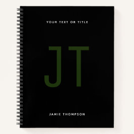 Schwarzes Minimalistisches Einfaches Modernes Mono Notizbuch