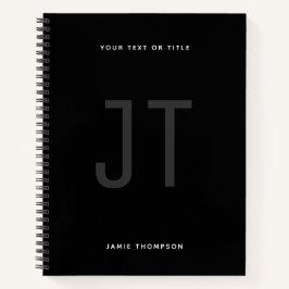 Schwarzes Minimalistisches Einfaches Modernes Mono Notizbuch