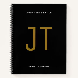 Schwarzes Minimalistisches Einfaches Modernes Mono Notizbuch