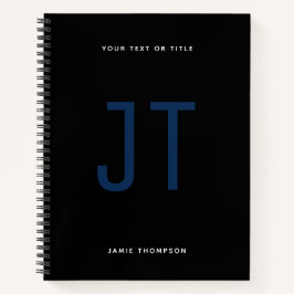 Schwarzes Minimalistisches Einfaches Modernes Mono Notizbuch