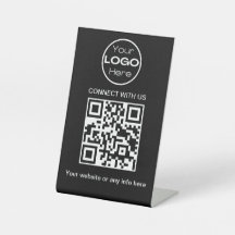 Schwarzes Minimalistisches Geschäftslogo und QR-Co