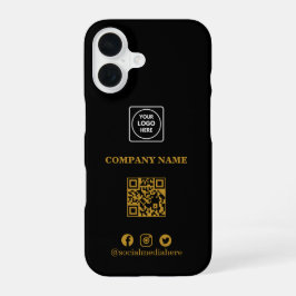 Schwarzes minimalistisches Logo-QR-Code-iPhone-Cas iPhone 16 Hülle