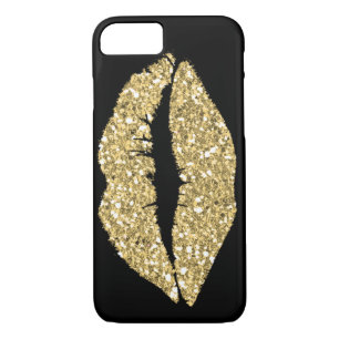 Schwarzes mit den Goldzauber-Lippen Case-Mate iPhone Hülle