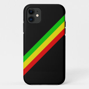 Schwarzes mit diagonalen Rasta Streifen Case-Mate iPhone Hülle