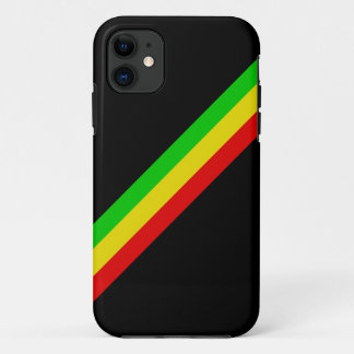 Schwarzes mit diagonalen Rasta Streifen Case-Mate iPhone Hülle