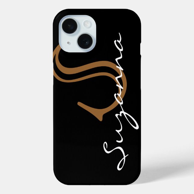 schwarzes mit Monogramm Case-Mate iPhone Hülle (Rückseite)