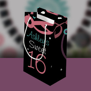 Schwarzes mit Sternen und Wirbels-Bonbon 16 Kleine Geschenktüte